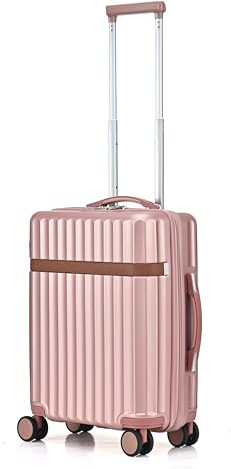 RMW 20 Inch Carry On Suitcase – Lightweight Hard Shell Cabin Luggage with 360° Spinner Wheels, 3-Digit Combination Lock, Airline Approved Hand Luggage for Travel (Rose Gold, Cabin 20)