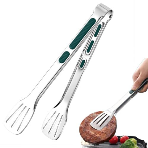 NHQZ Pinza barbecue, pinze da cucina extra lunghe da 12, pinze in acciaio inossidabile di alta qualità per cucinare, grigliare, barbecue, buffet (12 1PCS)