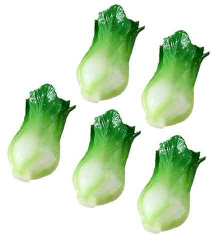 OUNONA Set 5 Pezzi Verdure Finte in Resina Miniatura Verde per Casa delle Bambole, Resistente di Lavorazione Fine, Adatto per Decorazioni Realistiche