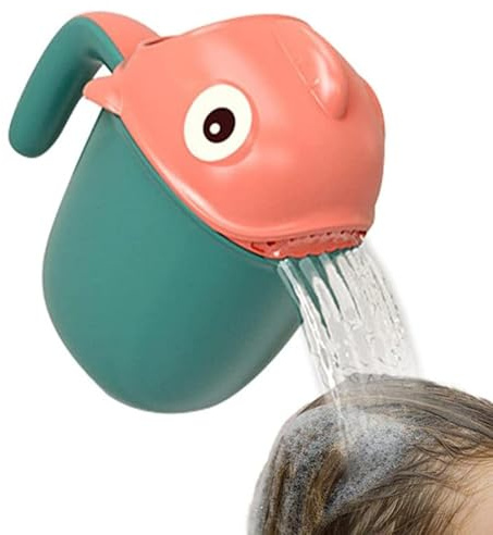 Baby Shower Shampoo Cup Baby Bath Jug Fish Shaped Baby Bath Rinser Wash Hair Cup Rinser Shower Sprinkler (Green)
