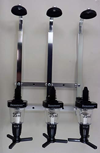 Bar Essentials 3 x 35ml Optic Set Gravity Beverage Dispenser Bottle Bracket in Stainless Steel