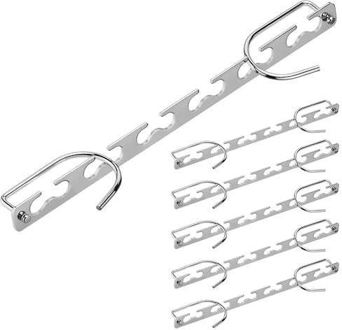 H&S Metal Space-Saving Hangers (Pack of 6) – Magic Coat Hanger for Wardrobes – Vertical Clothes Organiser to Reduce Space