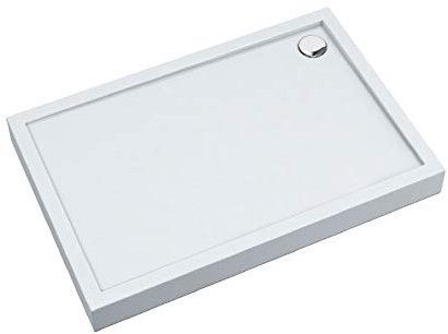 Stabilsound® - Plato de ducha (acrílico, incluye soporte, 12 cm, antideslizante, 80 x 140 x 12 cm)