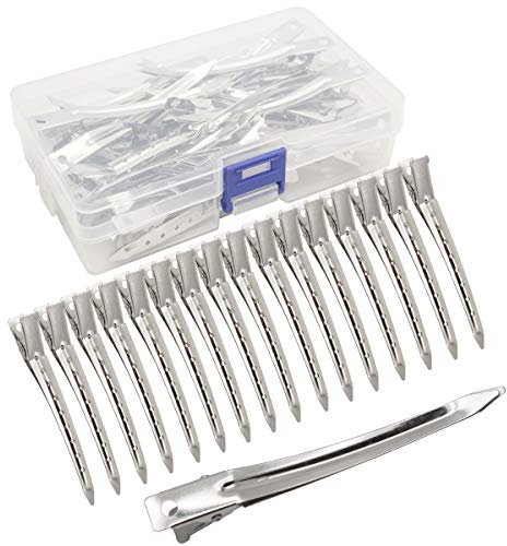 JOYOYO 40 Stück Haarklammer Friseurbedarf Haarclips zum Stylen und Schneiden, Abteilklammern Friseur Haarspangen für Friseur 3,5 Zoll Silber
