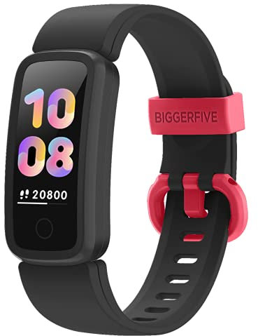 BIGGERFIVE Vigor Fitness Armband Uhr für Kinder Mädchen Junge ab 5-15 Jahren, Fitness Tracker Smartwatch mit Schrittzähler Pulsuhr Kalorienzähler und Schlafmonitor, IP68 Wasserdicht Aktivitätstracker