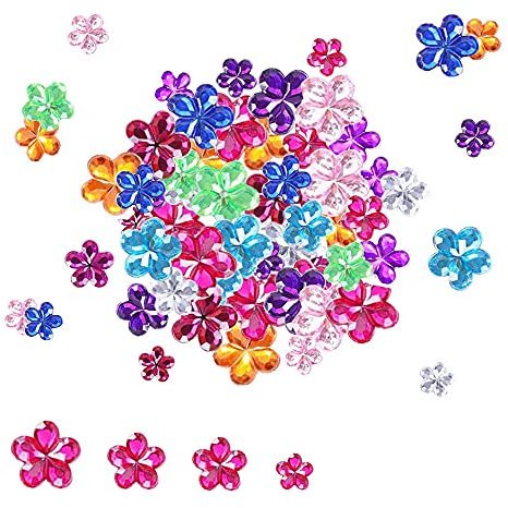 Tucireat Bastel Blumen 1600 Stück Bastelsteine Glitzersteine Strasssteine Basteln Schmucksteine zum Basteln Bunt Edelstein Kristall Glitzersteine Schmucksteine Set für DIY Handwerke