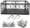Blumentopfhalter Balkon 30 x 20 x 12 cm Rechteckigen Blumentöpfe zum Hängen Eisen Schwarzer Blumentopf Halter mit Haken, Geländer Pflanzgefäße Blumentopf für Terrasse, Garten (for 6.5cm Railing)