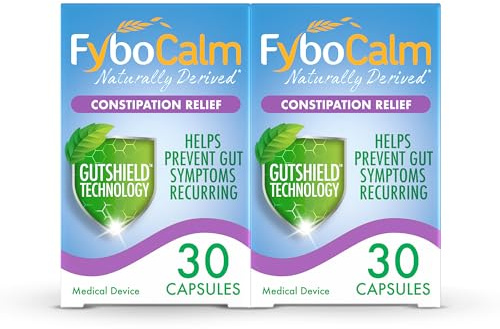 Fybocalm, 30 Capsules Each, Pack of 2, 60 Total, Constipation Relief for Adults, Laxative, Long-Lasting Relief, Gut Cleanse, Works Naturally, Laxatives, Digestion and Nausea