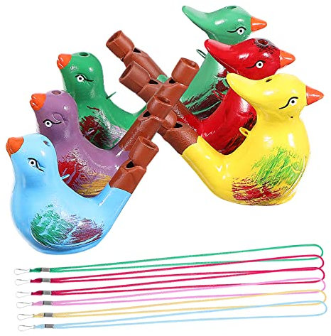 Warmhm 6 Stk Wasservögel Pfeifen Spielzeug Für Vogelsänger Pfeifen Krachmacher Spielzeug Farbige Pfeife Spielgeld Euro Scheine Kinder Pfeifen Geschenktasche Der Vogel Keramik Kleinkind