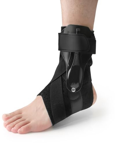 MILAIUN Sprunggelenkbandage mit PE Stabilisators Schiene und Bandage für Fußgelenk| Knöchel- Einstellbares Fußbandage- für Links oder Rechts- für Plantarfasziitis, Arthritis (XL)