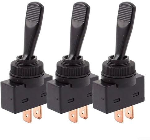 HpLive 5 interruttori a levetta, 12 V, 20 A, interruttore a levetta con manico piatto Asw-13, per auto, camion, moto, barche e altri veicoli