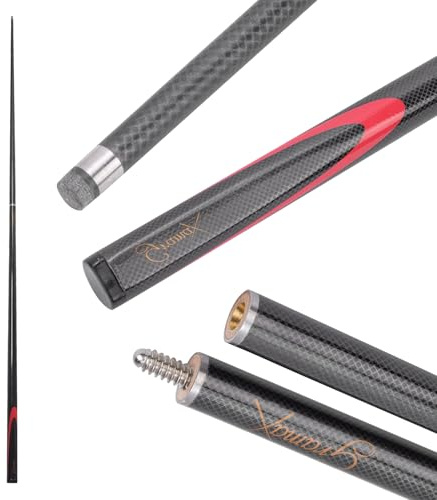 Denash Pool Cue, Professional 58'' 20oz Billiard Cue, 9MM Tip Carbon 1/2 Snooker Cue Stick with Performance Grip Technology for Billiard Table Sports