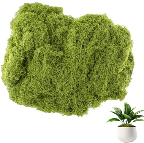 alwaiiz musgo artificial 200 g, musgo para manualidades, musgo artificial, musgo artificial para manualidades para plantas en macetas, acuarios y decoración del hogar