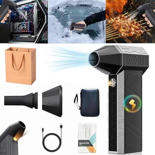 Snowver - Soffiatore turbo a LED Snowver, 3 marce, regolabile, per rimuovere la neve, mini turbo, portatile per auto, 150.000 giri/min, senza fili, turbocompressore a LED Snowwhiz (2 pezzi)