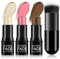 LOPHE Contour Highlighter, 3 Stück Blush Sticks Creme Contour Make Up Set, 3 in 1 Highlighter Blush Stick mit Pinsel für Wangen Augen, Lang Anhaltende Wasserdichte(A)