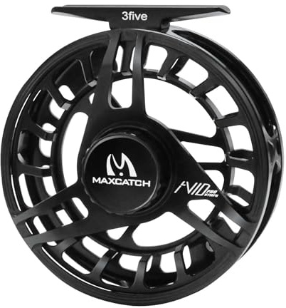 Maxcatch AVID PRO Nymph Fly Reel, CNC-Machined Large Arbor Full Frame Fly Fishing Reel for Euro Nymph (Matte Black, 3/5wt)