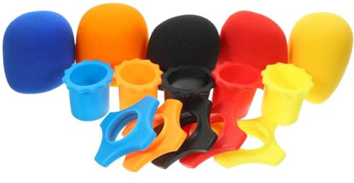FRCOLOR 15pezzi Microfono Protezione Anello Antirollio Copertura Inferiore Schermo Antivento Pulizia Riutilizzo Umidità Saliva Ktv Feste Conferenze Spettacoli Notiziari Sport