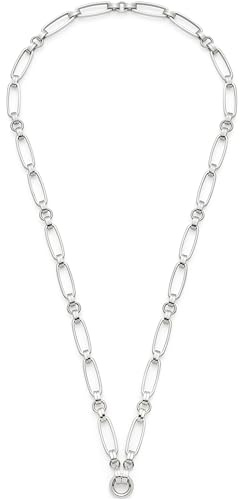 JEWELS BY LEONARDO halsband klipp & mix mathilde, halssmycken av silverfärgat rostfritt stål, olika stora, massiva kedjelänkar, 65–66,3 cm längd, smycke present för kvinnor, 026117