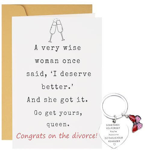 Divorce Card - Divorce Party Decorations, Divorce Gifts for Women, Supportive Divorces Cards for Her, Funny Novelty Cards, Congrats Seperation Card, Celebrate Her New Chapter, Standout Sign for Women