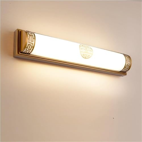Wall Sconce Half Cylinder Acrylic Chinese Style Retro 3 Color Wall Lamp for Front Door Bedroom Bathroom Living Room Home Use(Gold,62cm/24.4in)