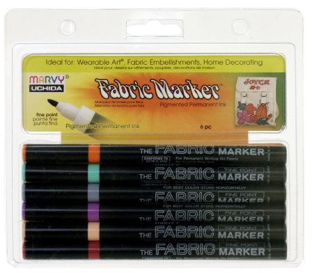 Uchida 522-6B Fabric Fine Point Pastel Market, Set of 6