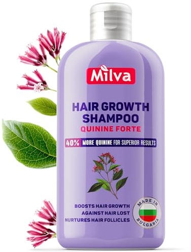 Milva FORTE Chinin Shampoo gegen Haarausfall - 200 ml, Haarshampoo für Männer und Frauen, unterstützt das Haarwachstum, pflegt die Kopfhaut und verleiht dünner wirkendem Haar mehr Fülle