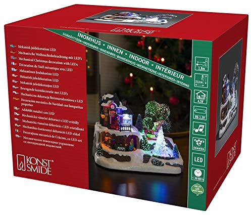 Konstsmide LED-Deko Bahnhof mit 8 Liedern Rgb, 3446-000EE, Weiß Lackiert