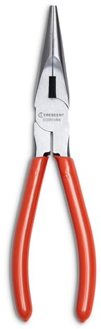 Crescent 8 Long Chain Nose Pliers Dipped Grip - Electrician Tools for Wire Bending, Cutting, Repair - Easy Reach in Confined Areas - 10338CVNN