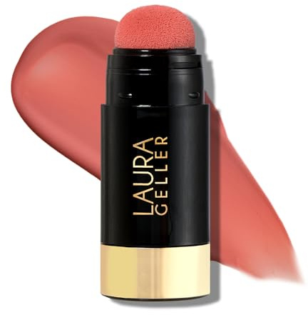 LAURA GELLER NEW YORK Serum Blush Tint (Poppy Peach) - Hydrating, Long-Lasting Liquid Blush with Hyaluronic Acid for Plump, Rejuvenated Cheeks and a Natural Finish