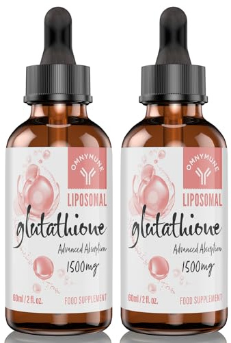 Liposomal Glutathione 1500mg, Oral Glutathione Liquid, Glutathione Supplement with Vitamin C & Hyaluronic Acid, Superior Absorption, 120 ml