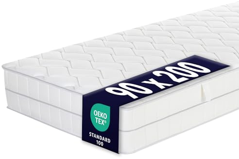 Ortho-Relax Kaltschaummatratze 90x200cm, ca. 19cm hoch, Härtegrad H2, 100 Nächte Probeschlafen, Allergiker geeignet atmungsaktive 3D Matratze, Luftkanal 5-Zonen-Spezial-Komfortschaum-Matratze