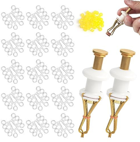 Realure 2 Stück Pellet Bait Bander mit 200 Stück Micro Köder Ringe Roter Gummiring, Karpfen Zubehör, Angeln Zubehör zur Schnellen Fixierung von Köder, Pellets Köder, Bienenmaden, Wurm