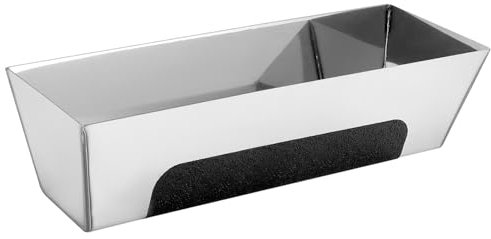 QWORK® Caja de espátula rectangular de acero inoxidable de 30.5 cm, robusta, con almohadilla antideslizante