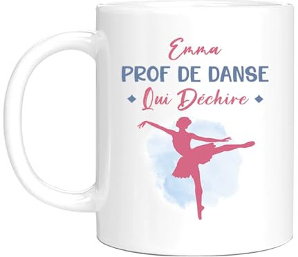 HALUMI Mug Nom Personnalisé Pour Professeur Maîtresse - Tasse Originale Personnalisée Prof De Danse Qui Déchire - Idée Cadeau Fin d'Année Scolaire Noël Fin De Contrat - Mug En Ceramique 330ml 440ml