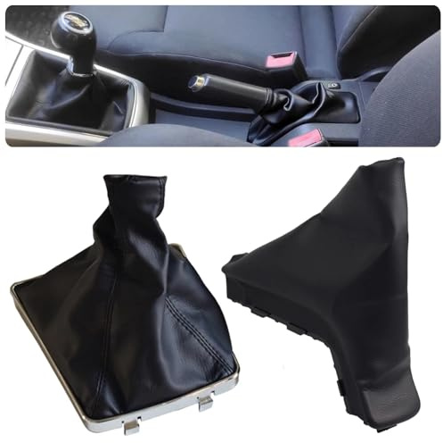Cakievro Coprivolante/Cuffia Pelle Sintetica per Leva Cambio e Freno a Mano – Set per Opel Astra H 2004 2005 2006 2007 2008 2009