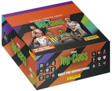 2024/25 Turkish Airlines EUROLEAGUE Panini Top Class Offizielle Kartensammlung, Box mit 24 Hüllen (8 Karten pro Hülle)
