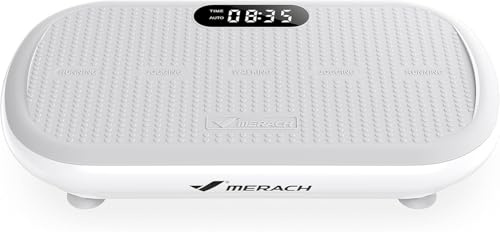 MERACH Powerful Vibration Plate Exercise Machine for Weight Loss and Shaping, 13 mm Large Amplitude, 200 kg Weight Capacity, Silicone Pedal, Built-in Bluetooth Speaker (Grey)