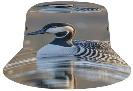 JTREWBV Chapeau bob unisexe avec imprimé oie sauvage par le pont - Chapeau de soleil de voyage - Chapeau de soleil pliable pour l'été et l'extérieur - Pour homme et femme - Noir