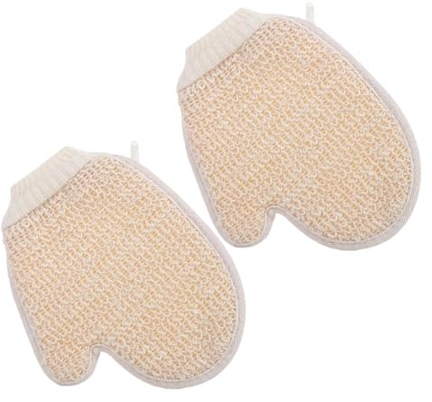 2 Piezas Exfoliante de Yute para Baño y Masaje Guante de Crin Vegetal Natural Exfoliación Corporal Intensa Apto