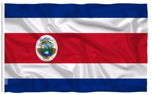 Bandera del Mundial 2026 - Bandera Nacional Oficial de 1,5 m x 0,9 m, Doble Cara con Ojales de Latón para EE. UU., Canadá y México (Costa Rica)