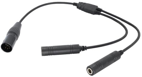 Ujjdwiurgh GA dubbla pluggar till 5-stifts XLR-adapter svart luftfarts-hörlurskabel för luftfartskommunikation
