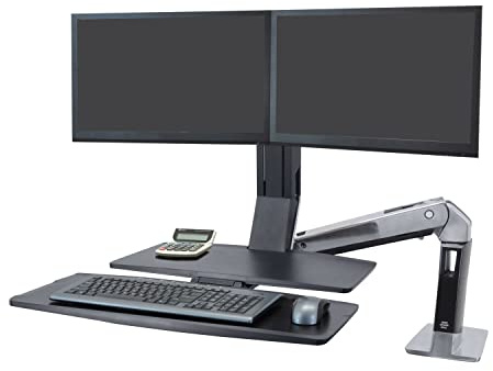 Ergotron 24-316-026 WorkFit Stand/Arm for Monitor - Black