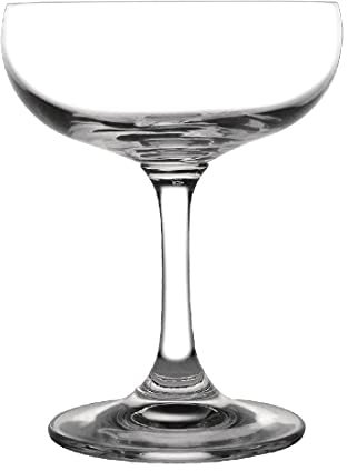 Olympia Bar Collection - Juego de 6 platillos para champán (200 ml, 125 x 95 mm, cristal para té y café