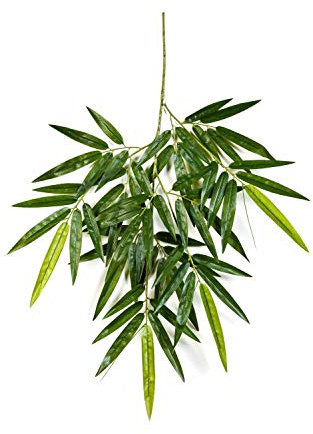 artplants.de Rama de bambú Artificial BENJIRO con 60 Hojas, Verde, difícilmente inflamable, 65cm - Planta de imitación - árbol