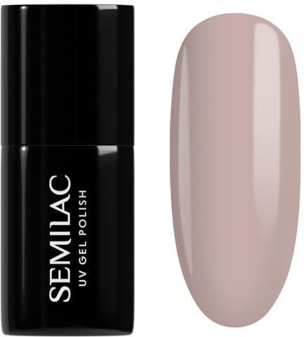 SEMILAC Gel Nail Polish 220 Nugat Beige - Full Coverage Gel Polish - Soak Off Easy To Use LED/UV Nail Lamp - Long Lasting Manicure and Pedicure up to 3 weeks