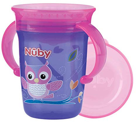 Nà»by - Gobelet Magique 360 avec Anses-Violet-240ml Rose