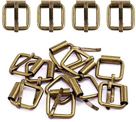 Swpeet Fibbie multiuso in metallo, anelli in metallo per cinture, hardware, borse, anello, fatto a mano, accessori, portachiavi, cinture, guinzaglio per cani, bronzo, 1,9 cm, 60 pezzi