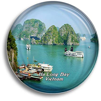 Aimant de réfrigérateur Vietnam Ha Long Bay - Souvenirs de réfrigérateur - Joli aimant en cristal - Décoration pour tableau blanc, bureau, maison, cadeau