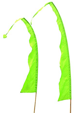 DEKOVALENZ - Balifahne WAVE, Stoff ohne Stange, versch. Farben+Längen, Fahnenlänge:5 Meter, Farbe:hellgrün