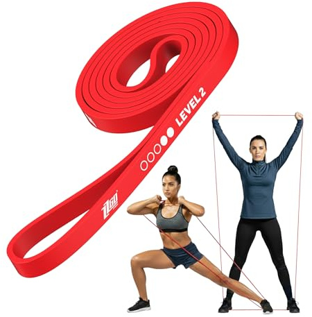 ZZGO Banda Elástica para Musculación y Fitness | Nivel 2 (Rango 7–16 kilogramos) | Entrenamiento en Casa, Gimnasio o al Aire Libre | Múltiples Ejercicios para Hombres y Mujeres
